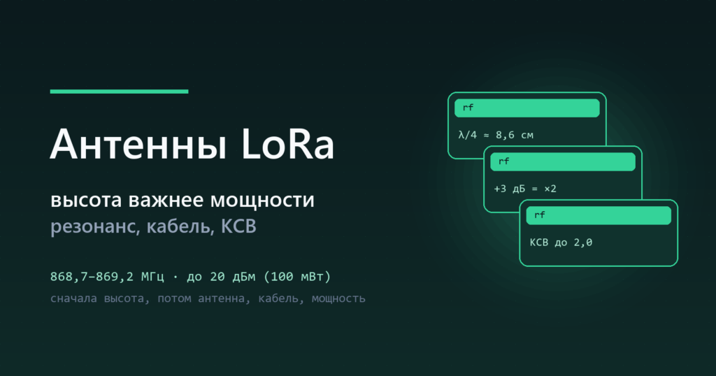 Антенны для LoRa — высота важнее мощности