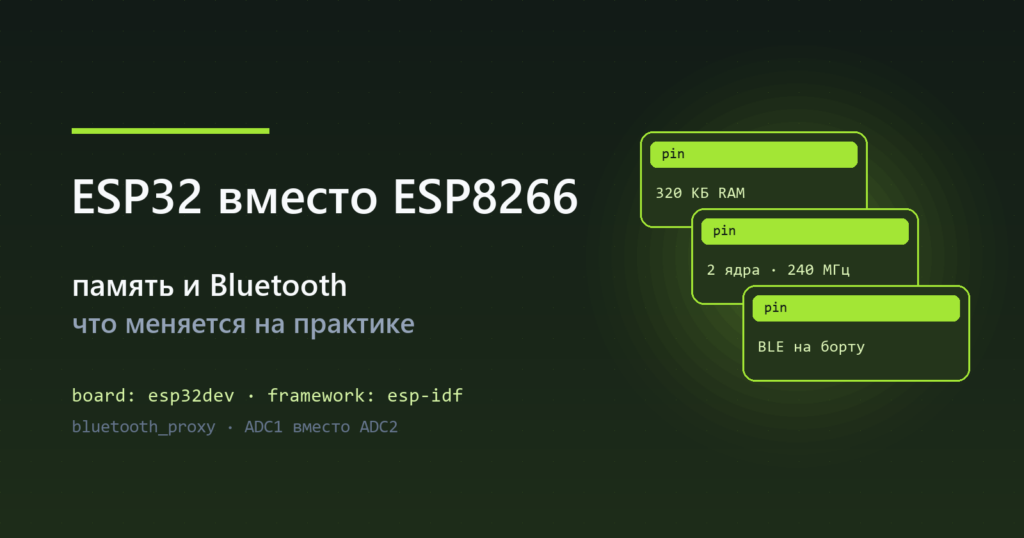 ESP32 вместо ESP8266 — когда памяти мало