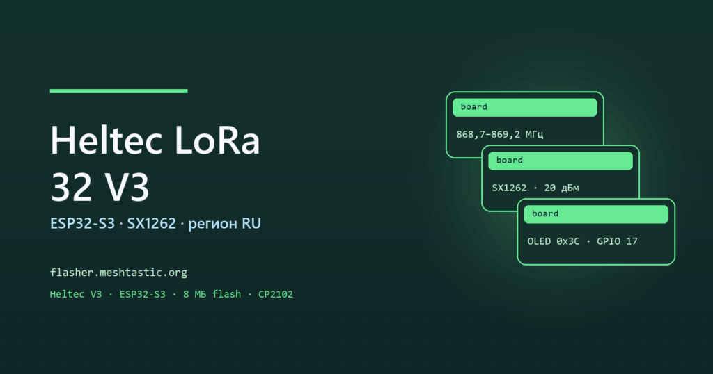 Heltec WiFi LoRa 32 V3: ESP32-S3, SX1262 и прошивка Meshtastic