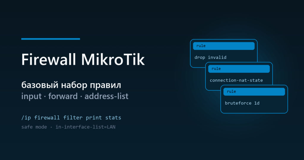 MikroTik: базовый firewall — цепочки и правила
