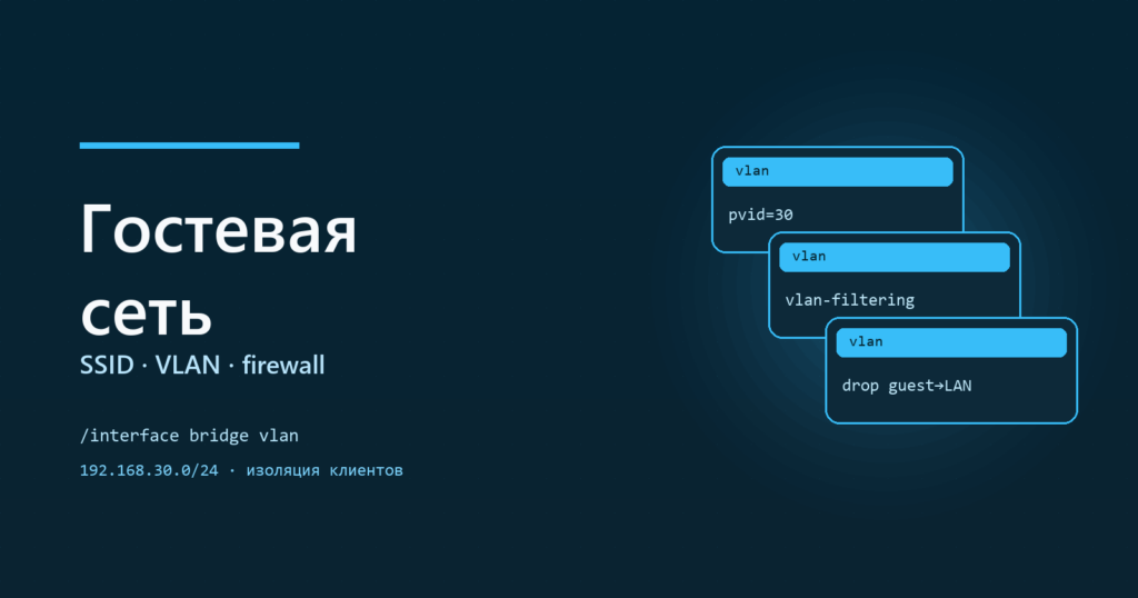Гостевая сеть на MikroTik: отдельный SSID и VLAN