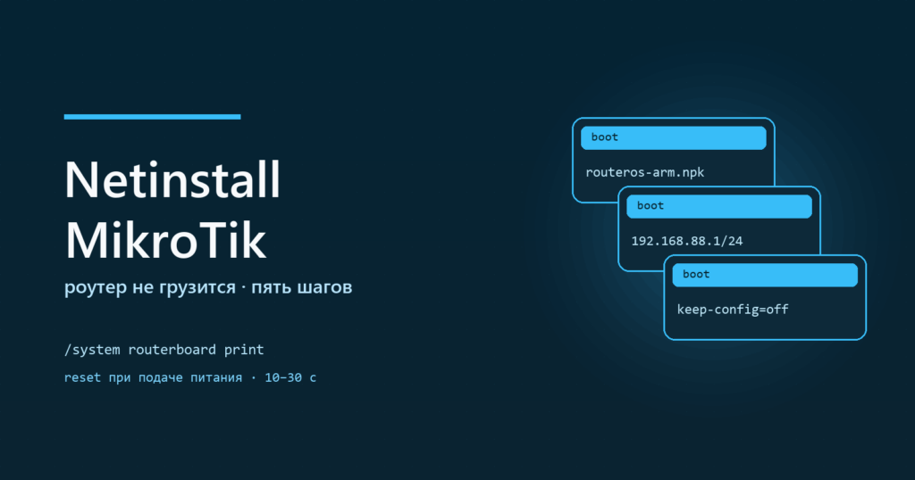 Netinstall: восстановление MikroTik