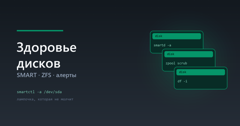 Мониторинг дисков в Linux: SMART, ZFS и алерты