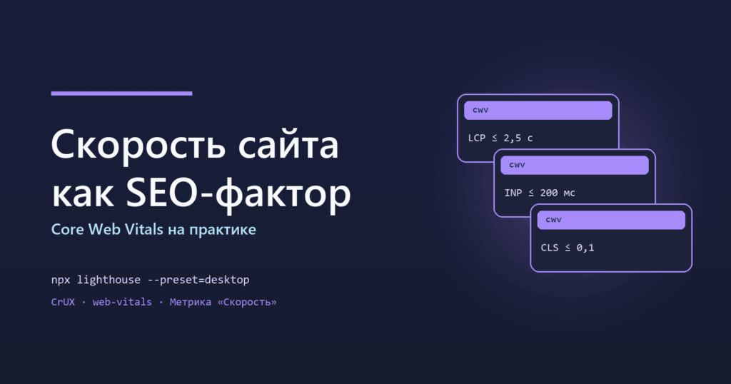 Скорость сайта как SEO-фактор: LCP, INP и CLS на практике