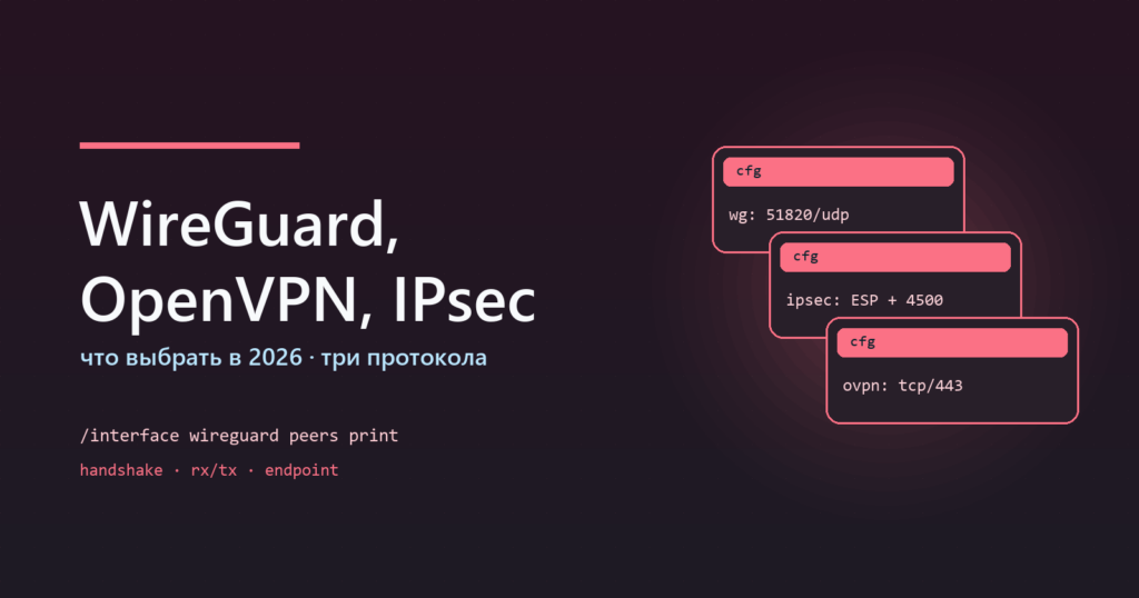 WireGuard, OpenVPN или IPsec: что выбрать в 2026 году